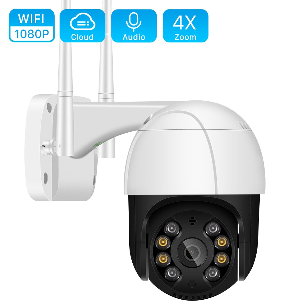 1080P PTZ Wifi IP Camera Outdoor 4X Digital Zoom AI Human Detect Wireless Camera H.265 P2P ONVIF Audio 2MP Security CCTV Camera