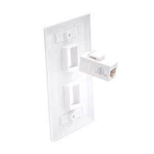 (UL Listed) VCE 2 Port Wall Plate Standard Size Decorator Wallplates Keystone Jack Modular Inserts - White 10-Pack