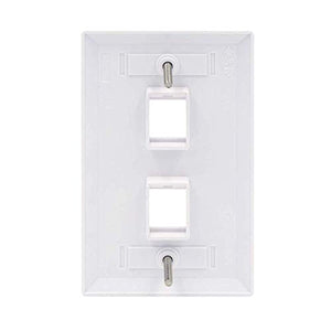 (UL Listed) VCE 2 Port Wall Plate Standard Size Decorator Wallplates Keystone Jack Modular Inserts - White 10-Pack