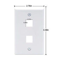 (UL Listed) VCE 2 Port Wall Plate Standard Size Decorator Wallplates Keystone Jack Modular Inserts - White 10-Pack