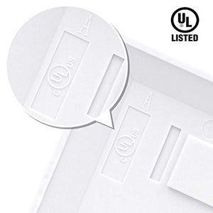 (UL Listed) VCE 2 Port Wall Plate Standard Size Decorator Wallplates Keystone Jack Modular Inserts - White 10-Pack