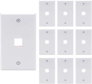 (UL Listed) VCE 2 Port Wall Plate Standard Size Decorator Wallplates Keystone Jack Modular Inserts - White 10-Pack