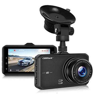 Campark Dash Cam 4K UHD DVR Driving Recorder Camera for Car Dashboard with Night Vision 3 Inches LCD 170°Wide Angle G-Sensor Parking Monitor WDR Motion Detection