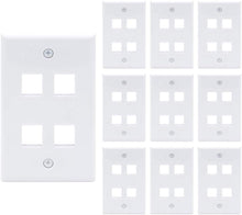 (UL Listed) VCE 2 Port Wall Plate Standard Size Decorator Wallplates Keystone Jack Modular Inserts - White 10-Pack