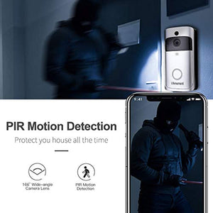 Wireless Doorbell WiFi Smart Video Doorbell 720P HD Smart Security Camera Doorbell With Realtime Push Alerts Watchdog Surveillance System Night Vision (Batteries Not Included)