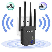 1200 Mbps WiFi Range Extender 2.4 GHz and 5.8 GHz