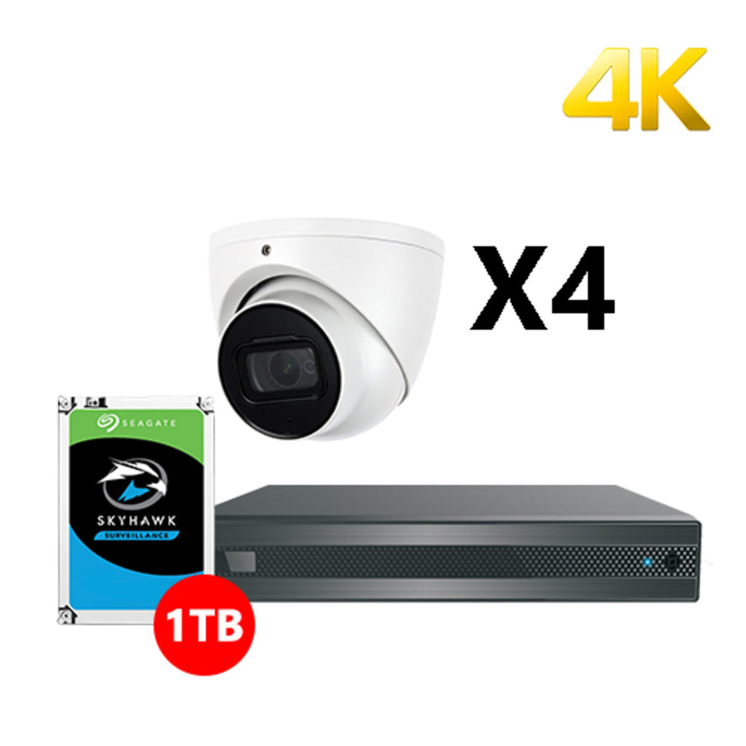 4CH 1 TB  4k IP  cameras Dahua NVR. Installtion availablr.