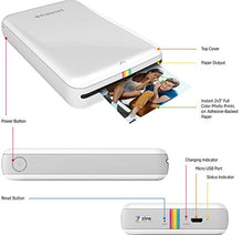Polaroid ZIP Wireless Mobile Photo Mini Printer (White) Compatible w/ iOS & Android, NFC & Bluetooth Devices
