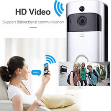 Wireless Doorbell WiFi Smart Video Doorbell 720P HD Smart Security Camera Doorbell With Realtime Push Alerts Watchdog Surveillance System Night Vision (Batteries Not Included)