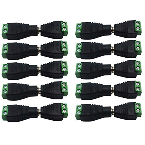 Led Strip Connector 5.5x2.1mm DC Male & Female Solderless Led Lighting Accessories for Led Power Supply Adapter and CCTV Camera Strip (20 Pack))