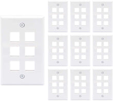 (UL Listed) VCE 2 Port Wall Plate Standard Size Decorator Wallplates Keystone Jack Modular Inserts - White 10-Pack