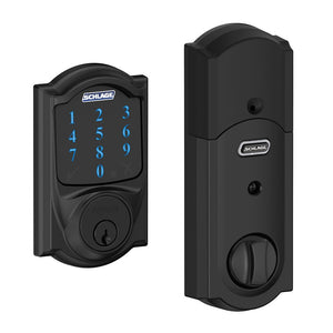 Schlage Z-Wave Connect Camelot Touchscreen Deadbolt with Built-In Alarm, Satin Nickel, BE469 CAM 619, Works with Alexa via SmartThings, Wink or Iris