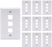 (UL Listed) VCE 2 Port Wall Plate Standard Size Decorator Wallplates Keystone Jack Modular Inserts - White 10-Pack