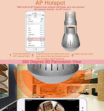 LED Light Bulb Camera Fisheye 2K 360° Panoramic View, WiFi Connection, Newest H.265