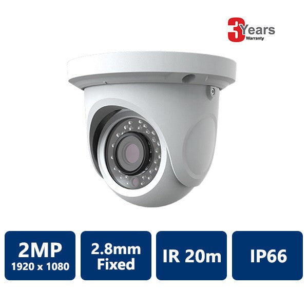 EYEONET 2 MP 4-In-1 HD IR Water-proof Eyeball, 2.8mm Fixed Lens, white