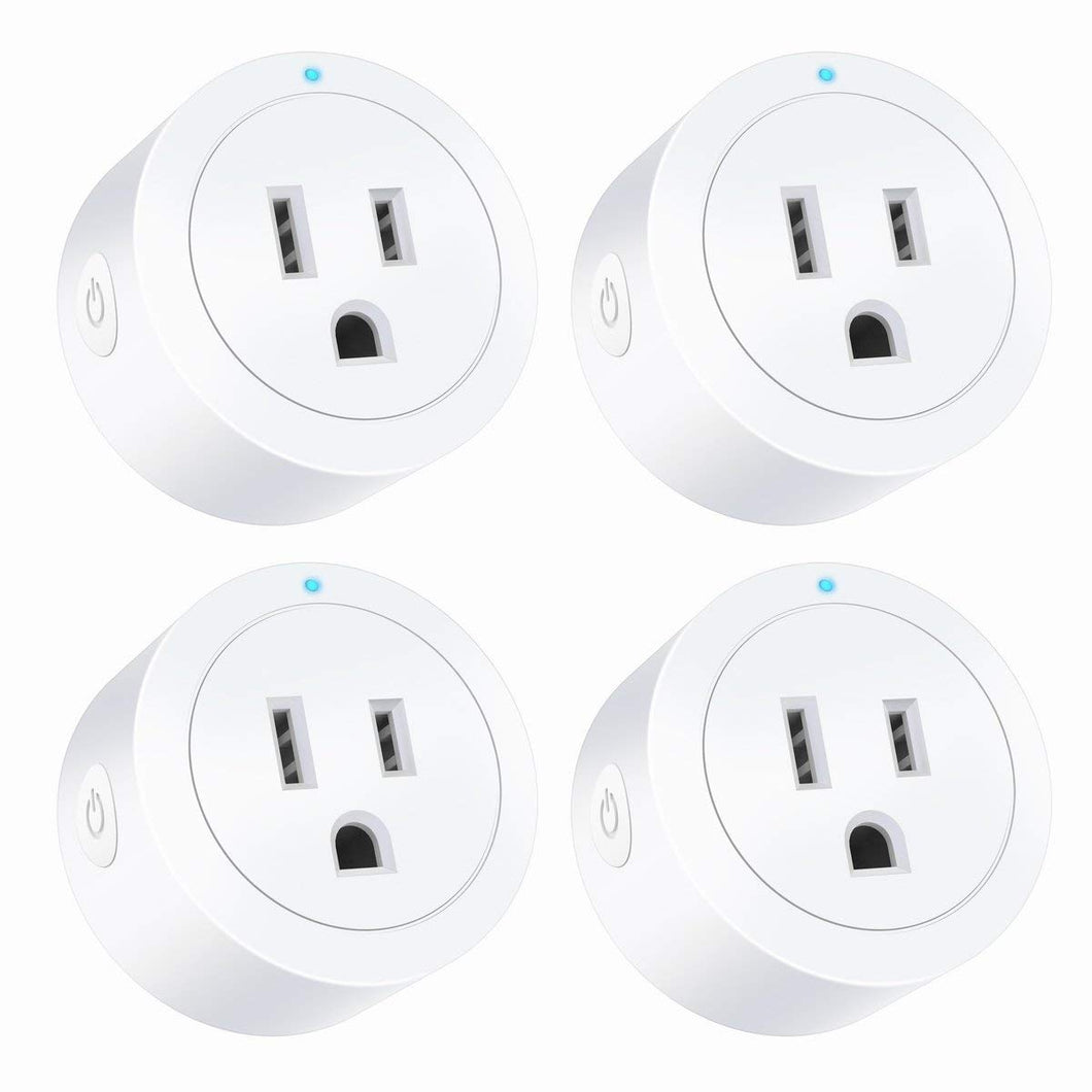 Amysen Smart Wi-Fi Plug（4-Pack）, Smart Outlet Mini Socket No Hub Required, Control Your Devices from Anywhere Works with Alexa and Google Assistant