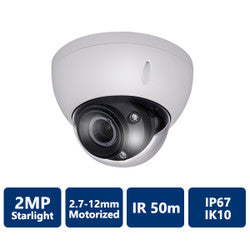 2MP STARLIGHT HDCVI IR DOME CAMERA, 2.7-12MM