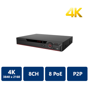 8 Channel Compact 1U 8PoE 4K&H.265 Network Video Recorder